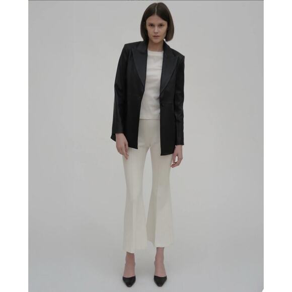 Rosetta Getty Pull-On Cropped Flare Pants Womens Size XS in Cream - Picture 4 of 12